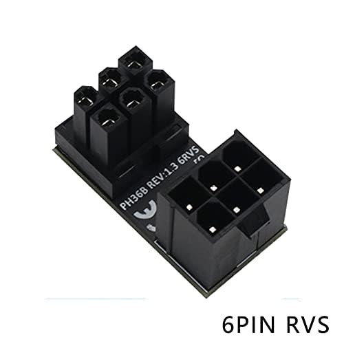WLGQ ATX Female to Male 6pin RVS 180 Degree Angled Adapter for Desktops Graphics Card 