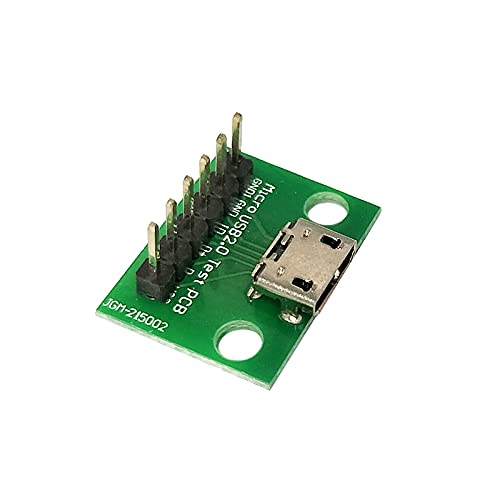 WLGQ Micro USB 2.0 Test PCB Breakout Board, 6-Pin Interface, 10 Pack