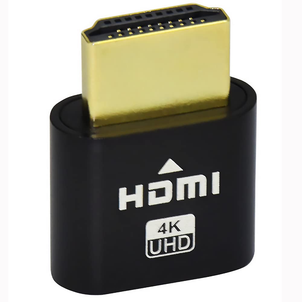 WLGQ 4K HDMI Dummy Load Virtual Plug High Resolution Virtual Monitor Display Emulator Next Generation Headless Display Adapter (Black Color - 1pcs)