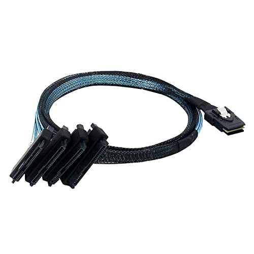 WLGQ Internal Mini SAS SFF-8087 36 Pin to 4X SAS 29Pin SFF-8482 Hard Disk SAS Cable with sata Power Port (1.6)