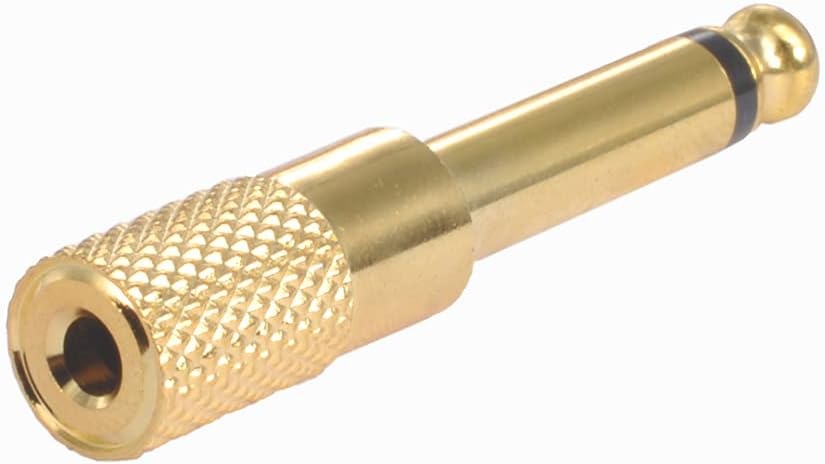 WLGQ 6.35MM to 3.5mm HiFi Stereo Adapter All Metal Gold-Plated 1/4in Male to 1/8in Famale Stereo Audio Jack Adapter for Aux Cable Guitar Amplifier Digital Piano Amp Mixe Headphone