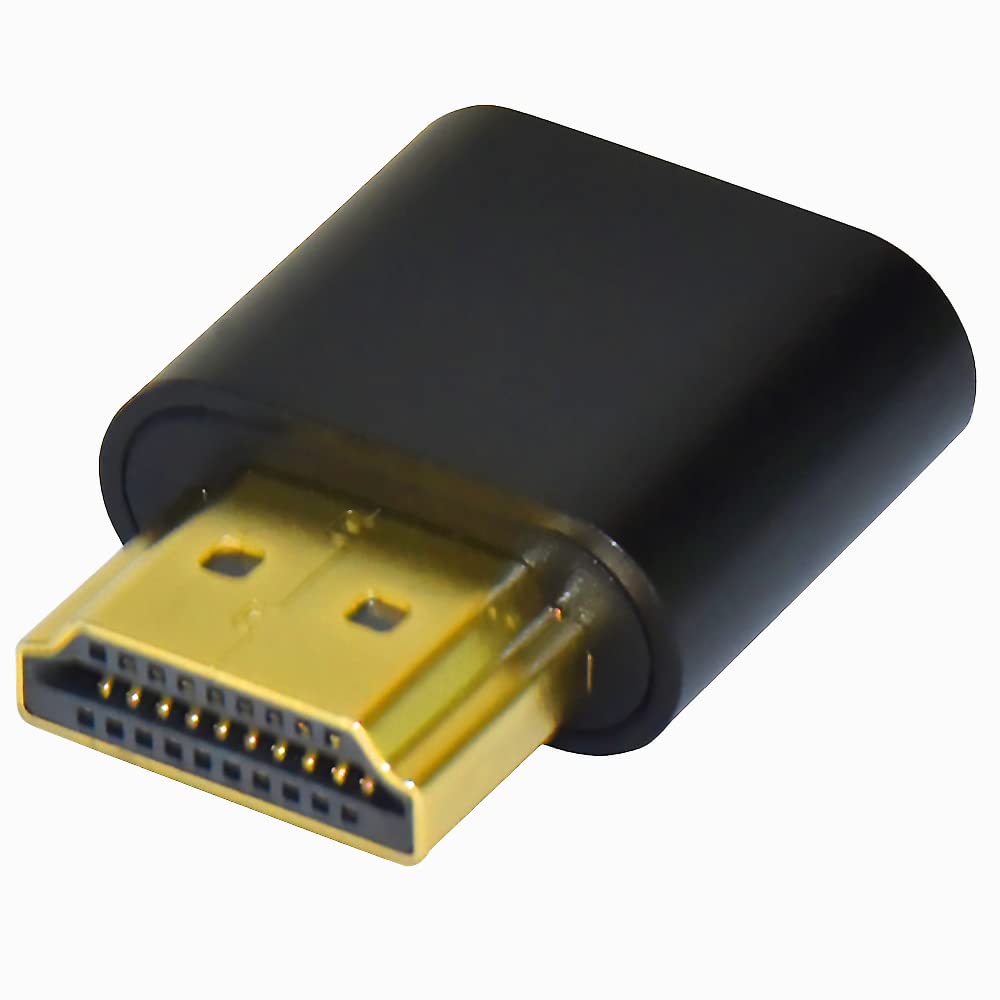 WLGQ 4K HDMI Dummy Load Virtual Plug High Resolution Virtual Monitor Display Emulator Next Generation Headless Display Adapter (Black Color - 1pcs)