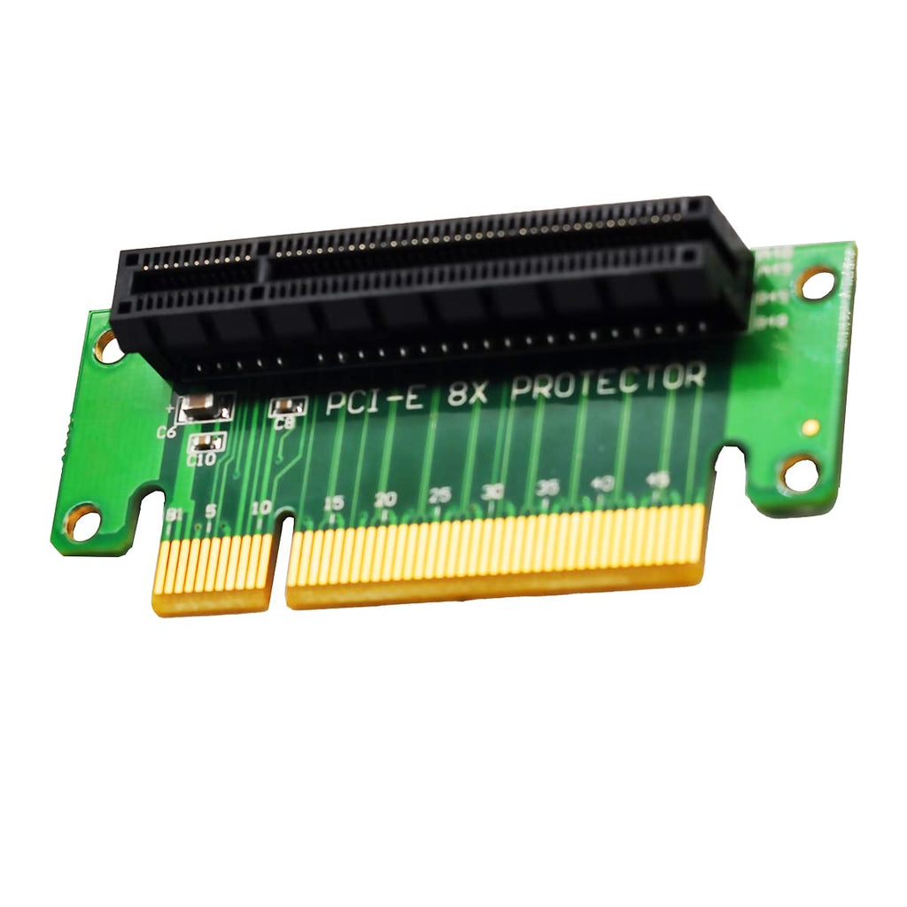 WLGQ PCIE X8 Male to Female Riser Card, PCI Express PCI-E 8X Left 90 Degree Adapter，Suitable for Server, Desktop, Bitcoin Mining Machine Transfer