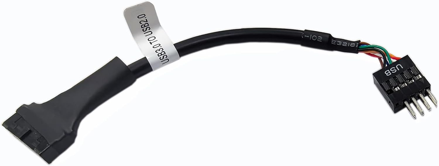 WLGQ USB 3.0 to USB 2.0 Adapter Cable, 19/20 Pin to 9 Pin Internal Header Converter, 480 Mbps Data Transfer Speed for Desktop PC Motherboard Front Panel Connection - 1 Pack