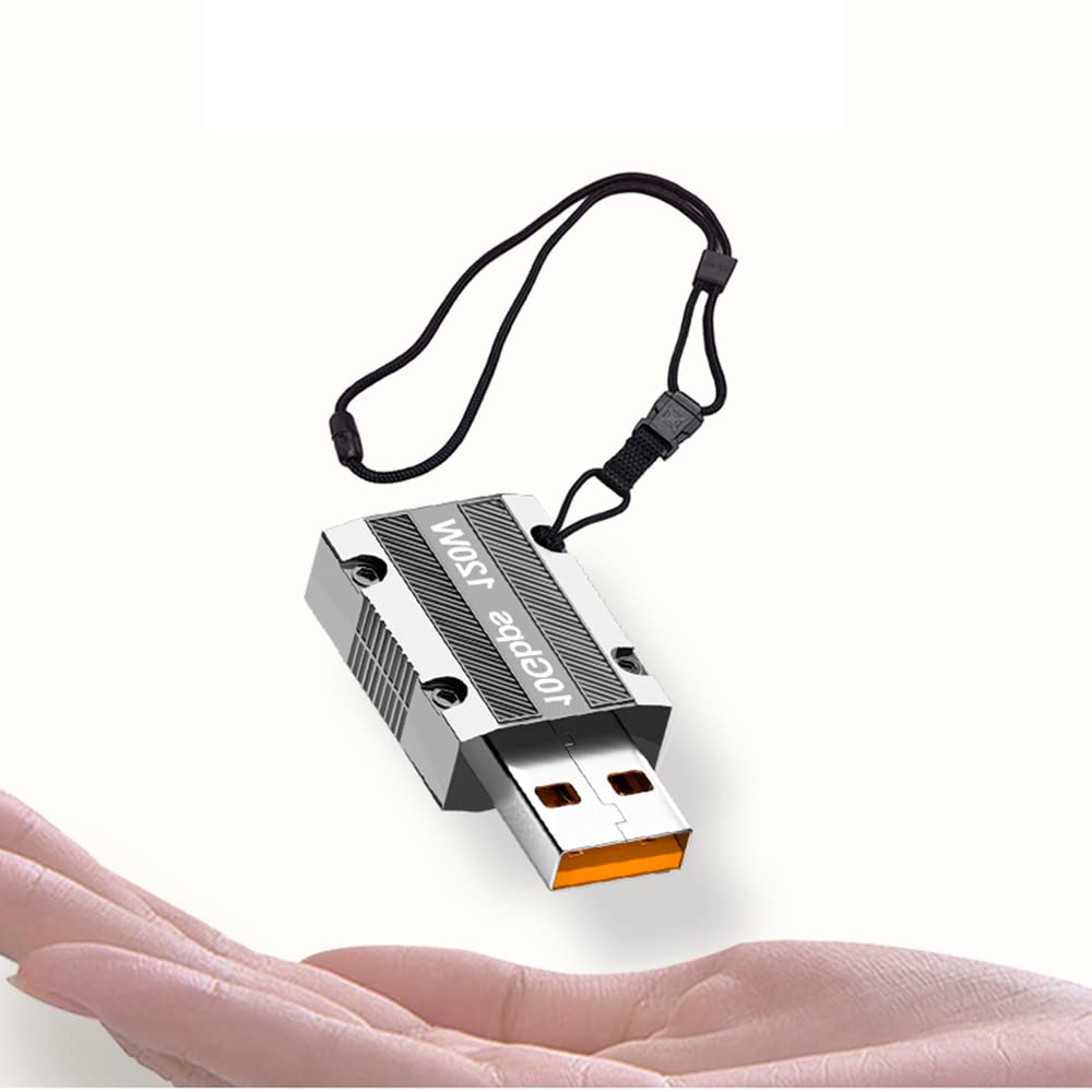 WLGQ 10Gbps USB C Female to USB Male Adapter, Zinc Alloy Double-Sided USB A to Type C Adapter with10Gbps High-Speed Data Transfer & PD120W Stable Charging for Laptop Charger Power Bank(2Pack)