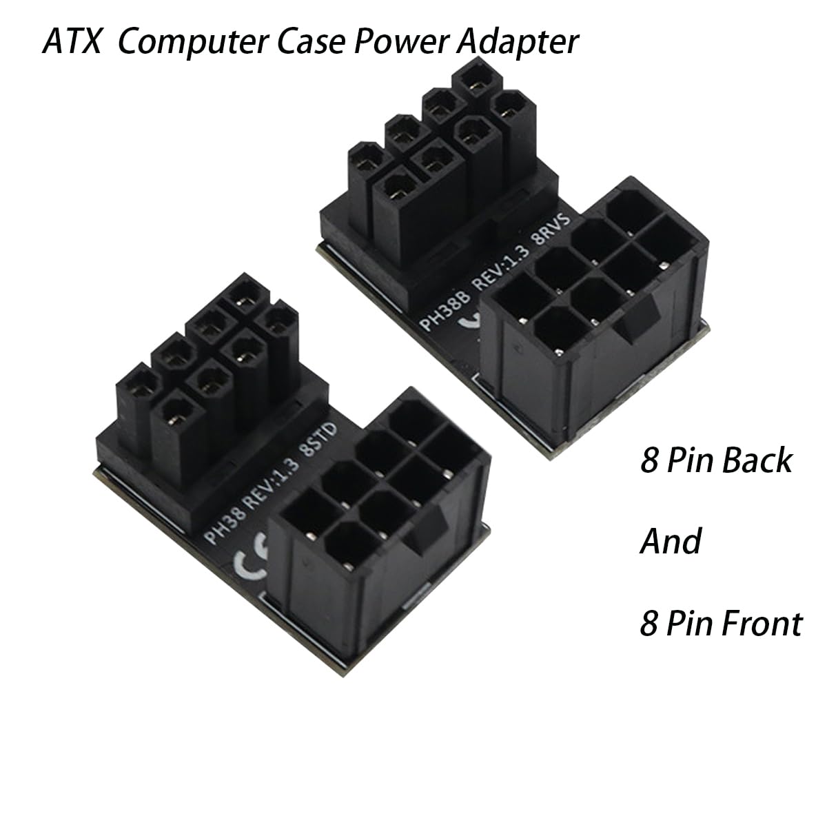 WLGQ ATX Female to Male 6pin RVS 180 Degree Angled Adapter for Desktops Graphics Card 