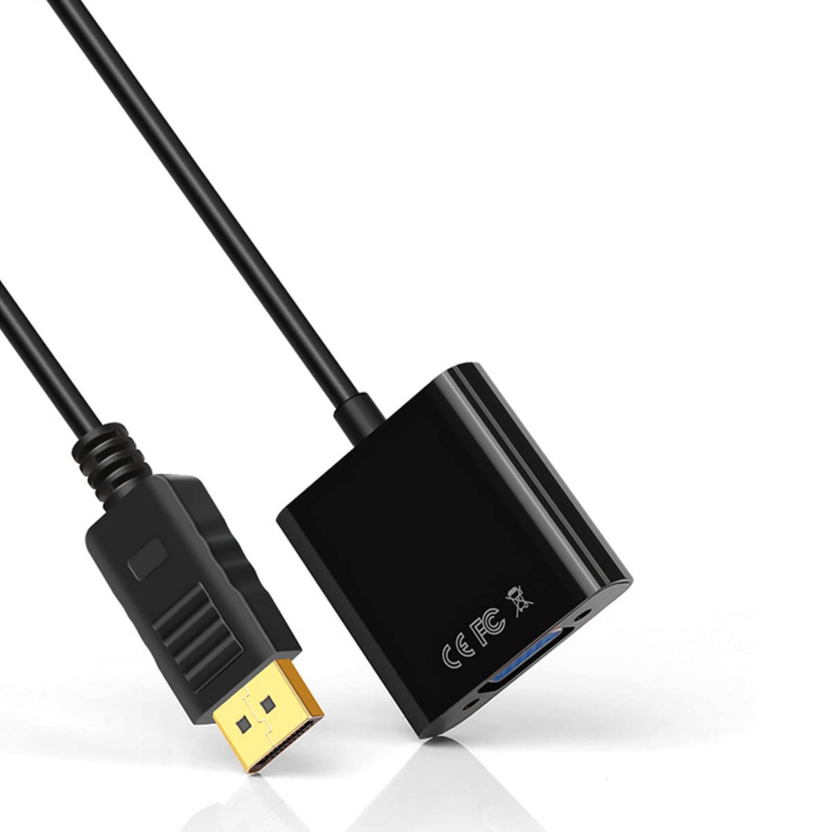 WLGQ DP to VGA Cable, DisplayPort Male to VGA(HDD15pin) Female Adapter for Computer, Desktop, Laptop, PC, Monitor, Projector, HDTV (Black)