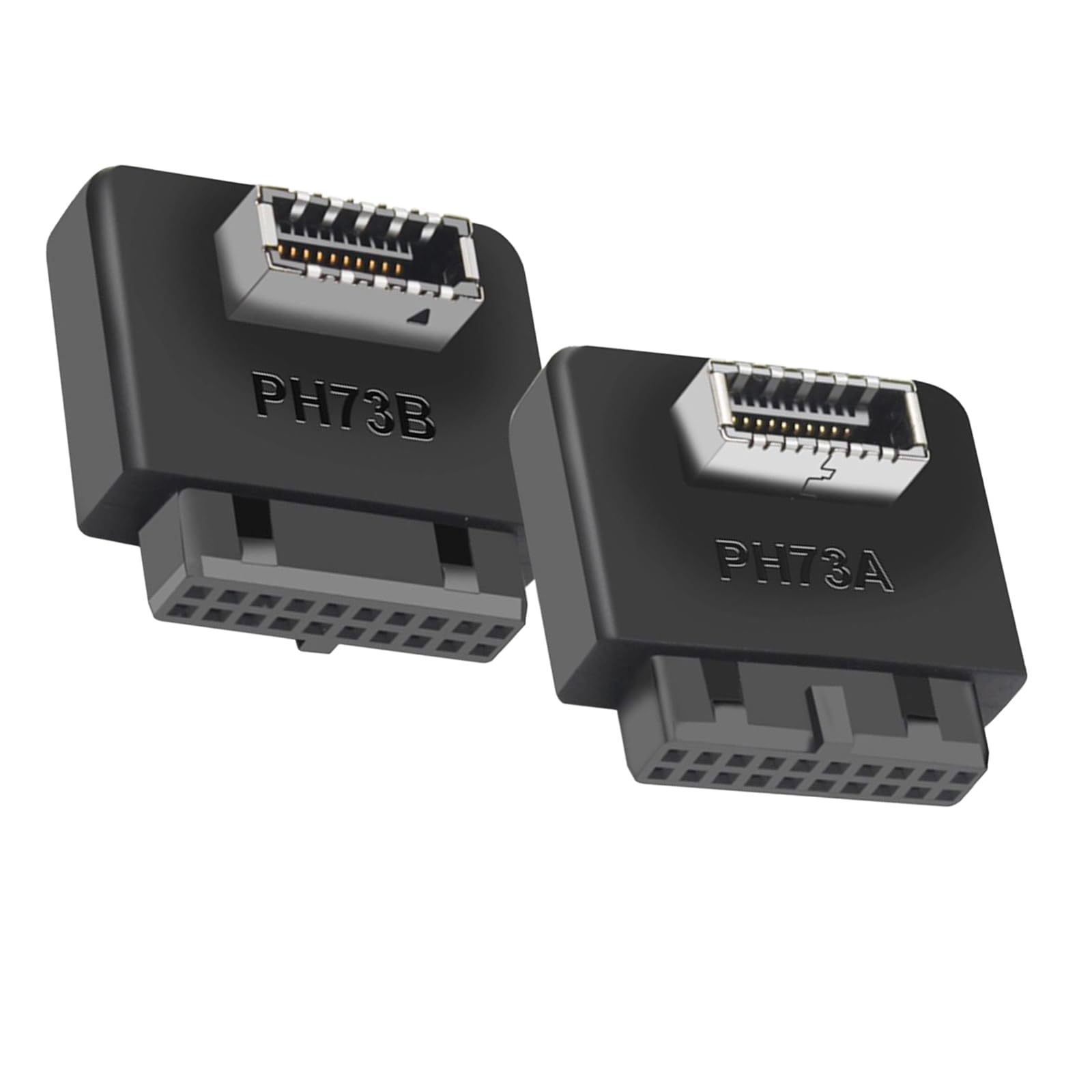 WLGQ USB 3.0 19-Pin to USB 3.2 Type E Adapter, Internal Motherboard Converter, Front Panel Type-C Port, Black 