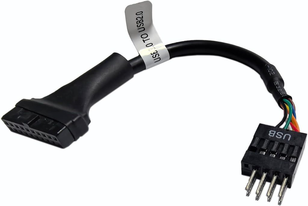 WLGQ USB 3.0 to USB 2.0 Adapter Cable, 19/20 Pin to 9 Pin Internal Header Converter, 480 Mbps Data Transfer Speed for Desktop PC Motherboard Front Panel Connection - 1 Pack