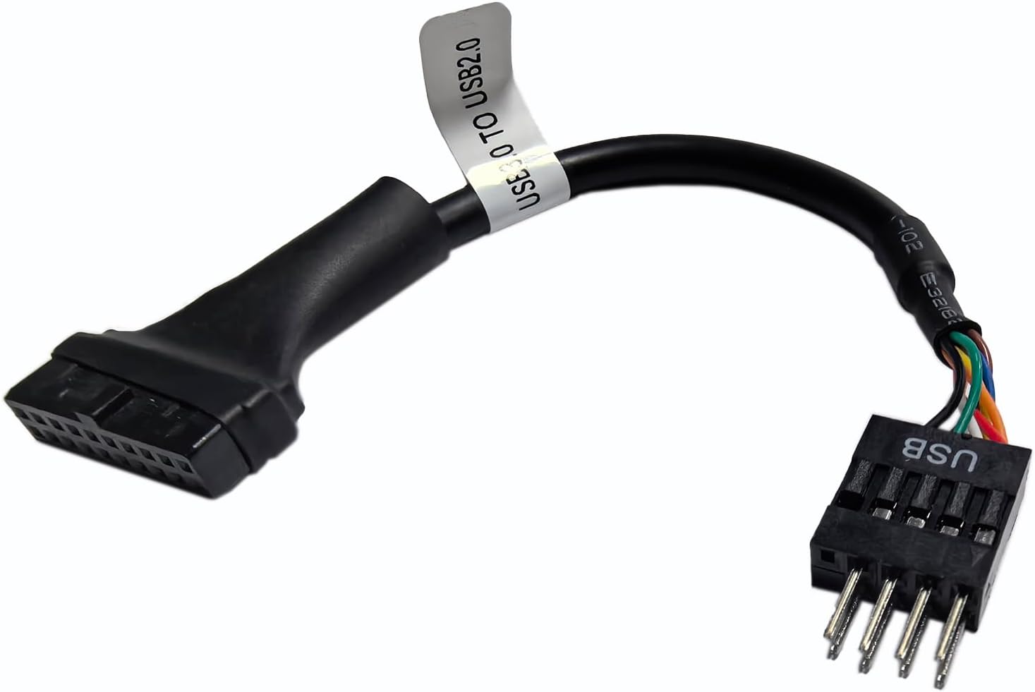 WLGQ USB 3.0 to USB 2.0 Adapter Cable, 19/20 Pin to 9 Pin Internal Header Converter, 480 Mbps Data Transfer Speed for Desktop PC Motherboard Front Panel Connection - 1 Pack