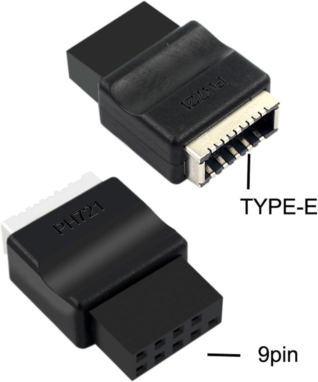 WLGQ USB 2.0 9 Pin to Type E Motherboard Adapter Black 