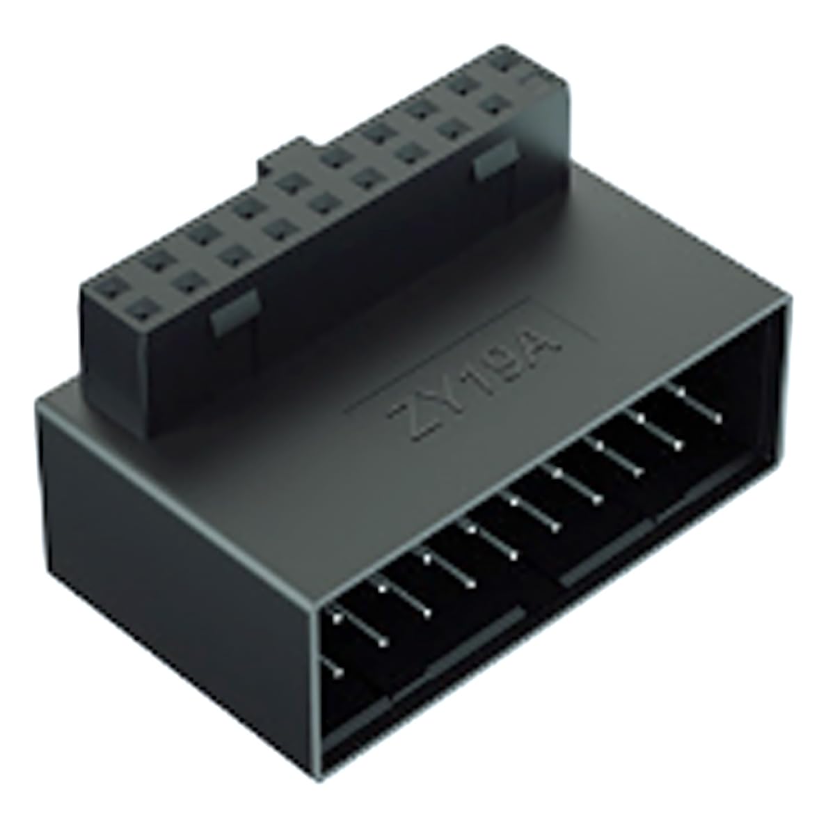 WLGQ USB 3.0 Right Angled 90 Degree 19/20 Pin Male to Female Extension Adapter Motherboard Connector for Streamlined Cable Management &amp; Effortless PC Assembly (A) 