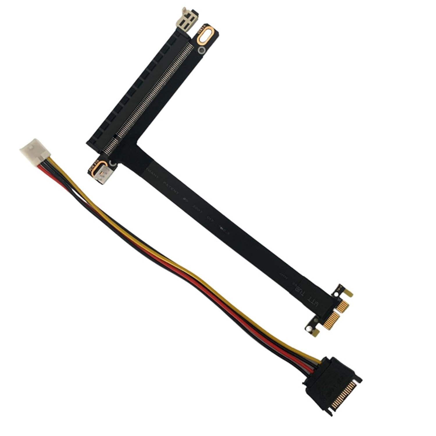 WLGQ PCIe x1 to x16 Riser Cable 0.2m - GPU Extension Adapter with SATA 15Pin to 4Pin Power Cable, Flexible Shielded for Mining Rig, Gaming PC, Bitcoin BTC (Black) 