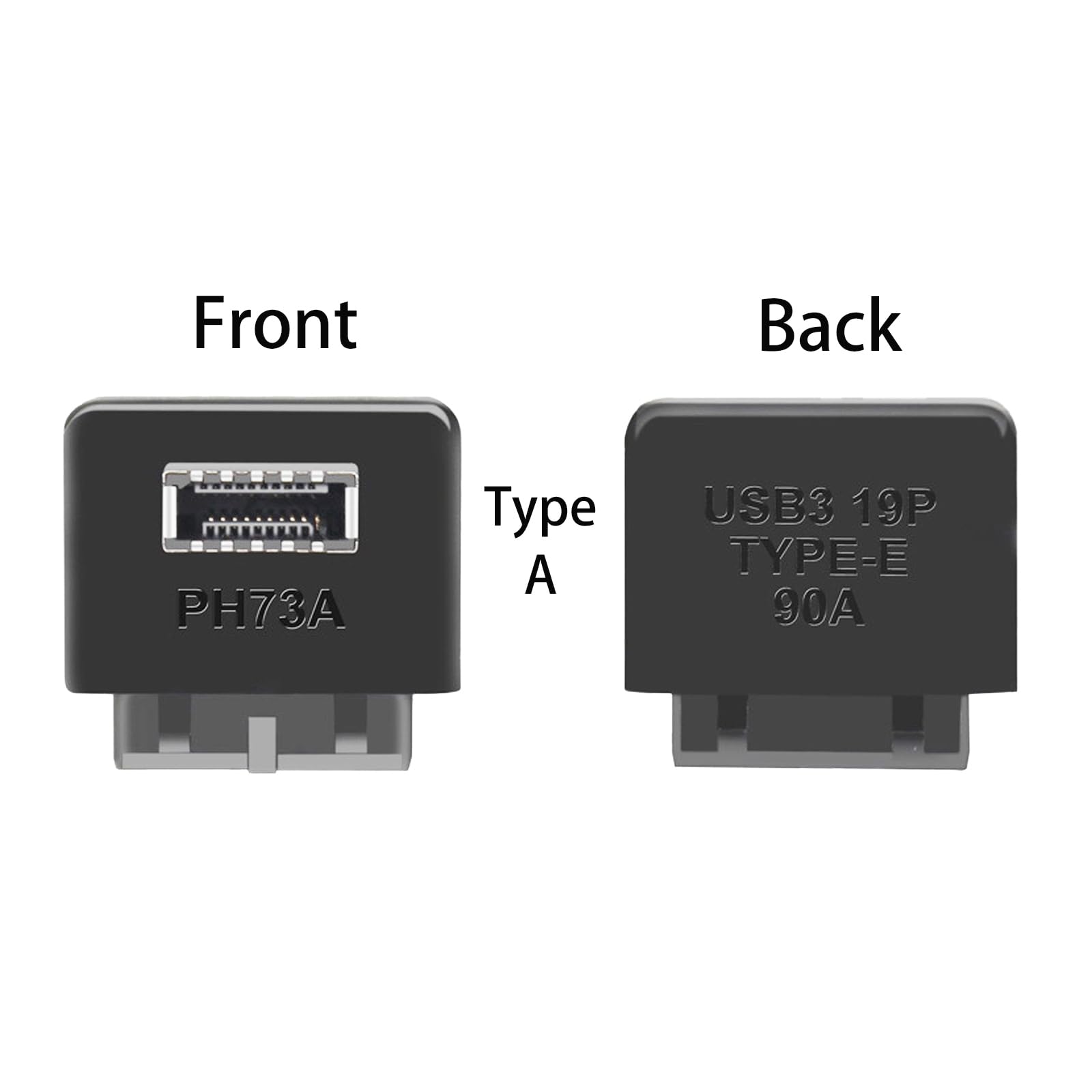 WLGQ USB 3.0 19-Pin to USB 3.2 Type E Adapter, Internal Motherboard Converter, Front Panel Type-C Port, Black 