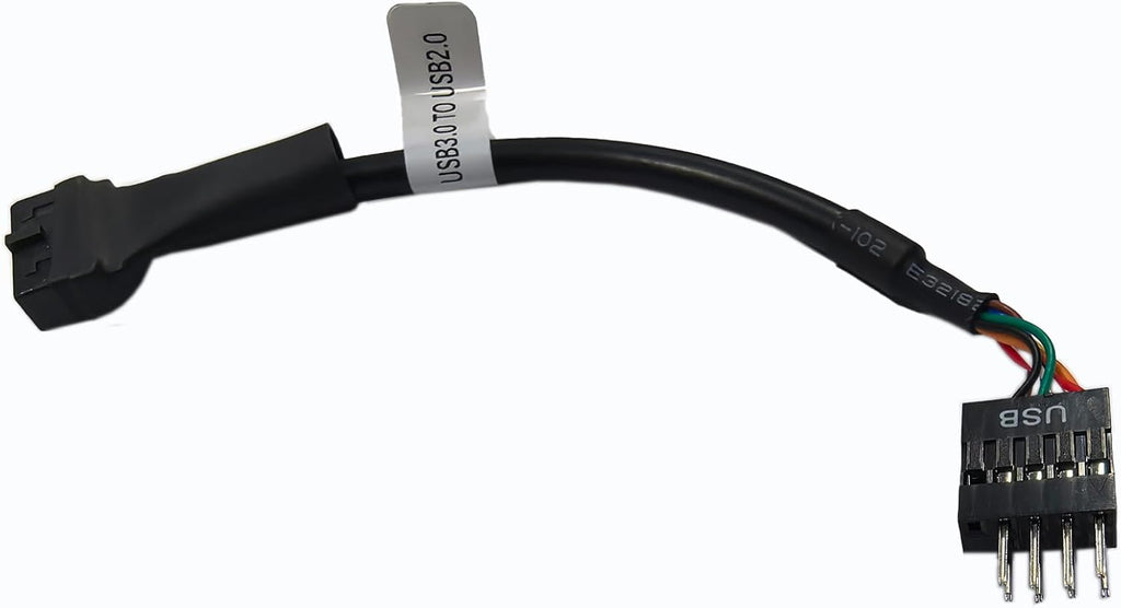 WLGQ USB 3.0 to USB 2.0 Adapter Cable, 19/20 Pin to 9 Pin Internal Header Converter, 480 Mbps Data Transfer Speed for Desktop PC Motherboard Front Panel Connection - 1 Pack
