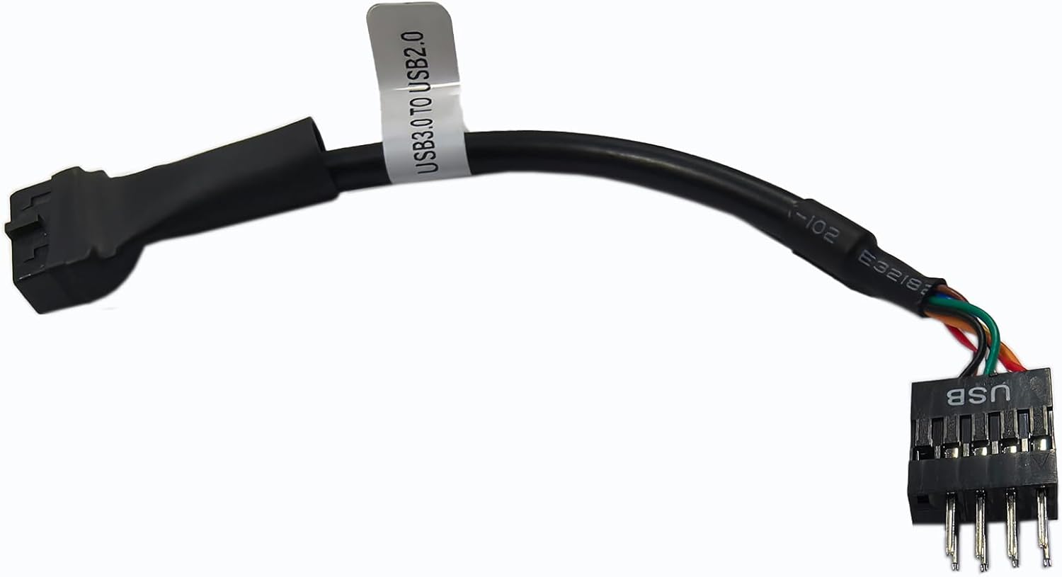 WLGQ USB 3.0 to USB 2.0 Adapter Cable, 19/20 Pin to 9 Pin Internal Header Converter, 480 Mbps Data Transfer Speed for Desktop PC Motherboard Front Panel Connection - 1 Pack