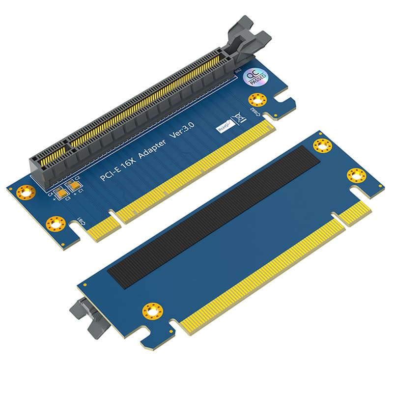 WLGQ PCI-E X16 Riser Card Adapter, PCIE GPU 90 Degree Male to Female Adapter, PCI Express Version 4.0