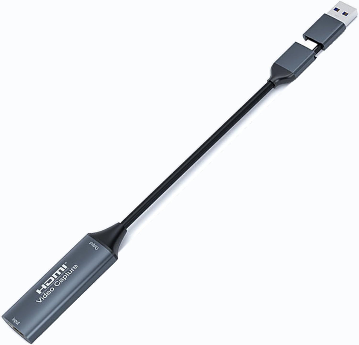 HDMI Video Capture Card 4K 2-in-1 USB-A and USB-C Output, Compatible with Windows, MacOS, Linux, Android, for OBS/VLC/Amcap
