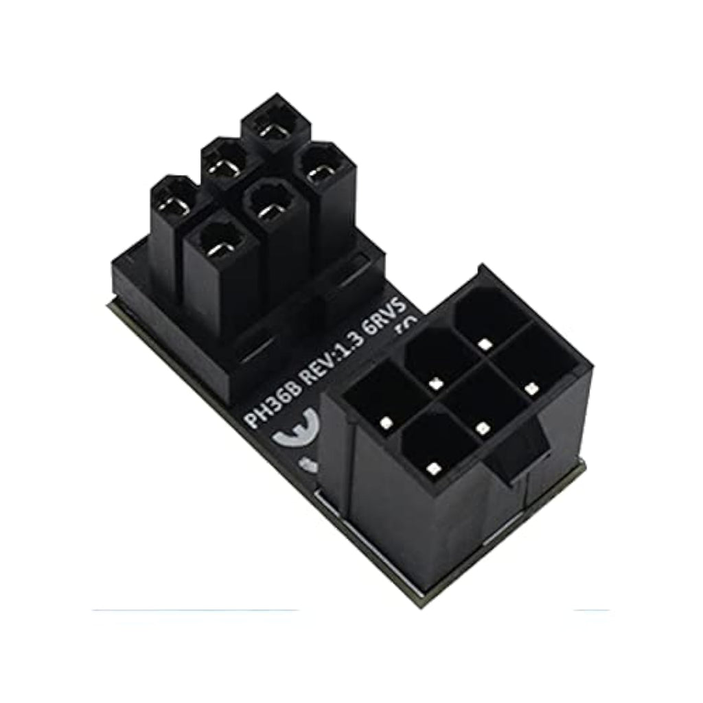 WLGQ ATX Female to Male 6pin RVS 180 Degree Angled Adapter for Desktops Graphics Card 