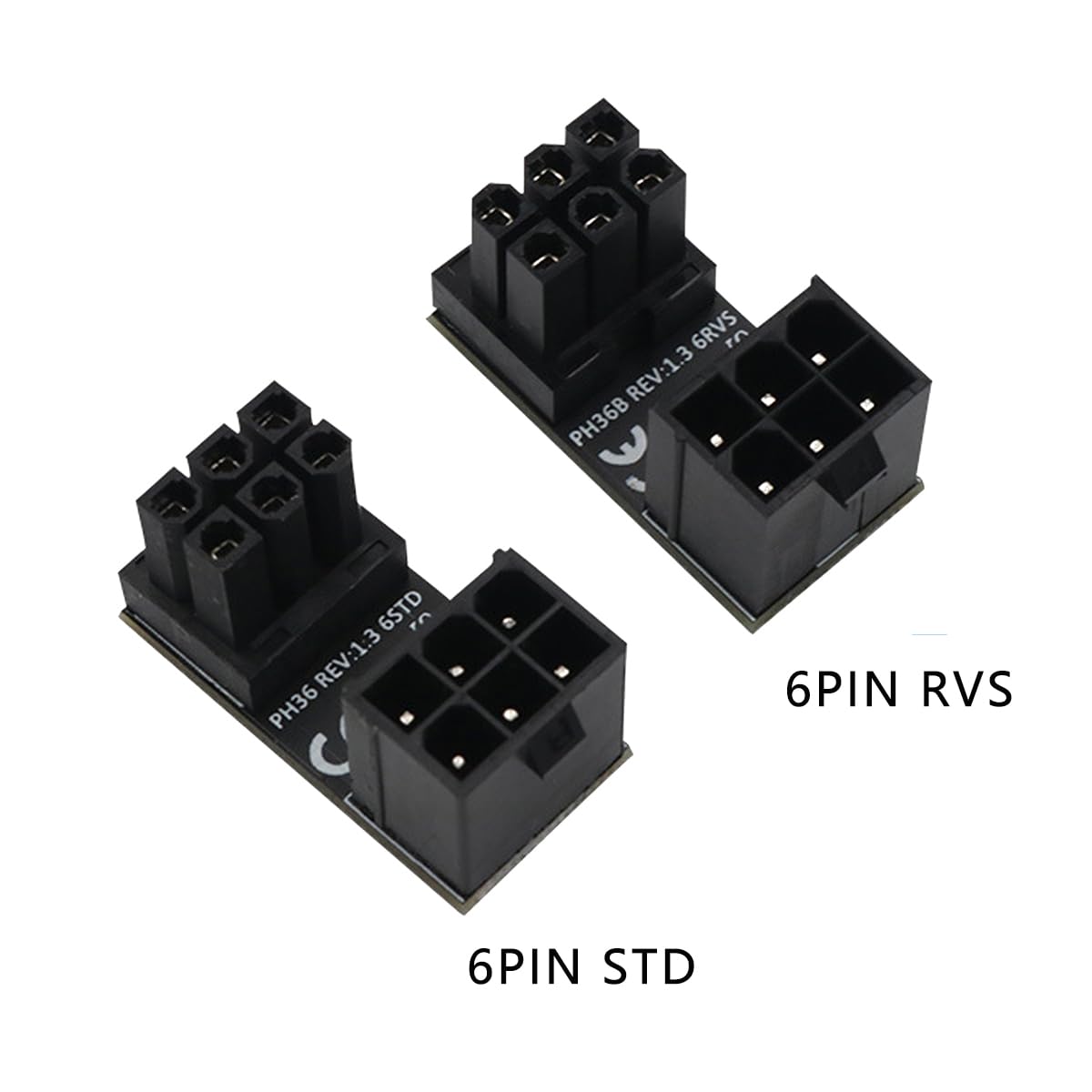 WLGQ ATX Female to Male 6pin RVS 180 Degree Angled Adapter for Desktops Graphics Card 