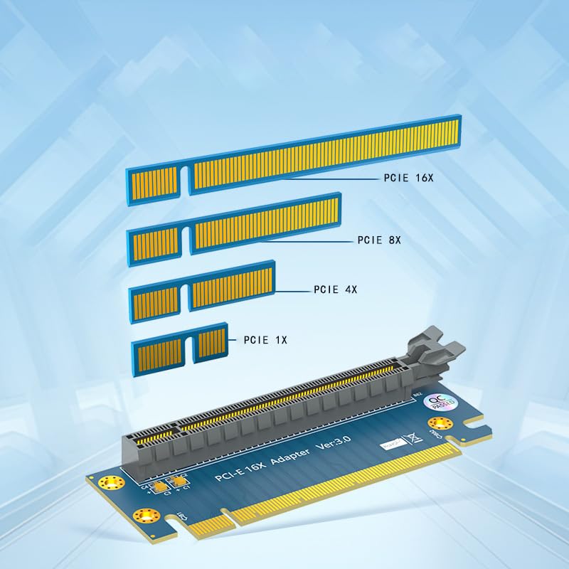 WLGQ PCI-E X16 Riser Card Adapter, PCIE GPU 90 Degree Male to Female Adapter, PCI Express Version 4.0