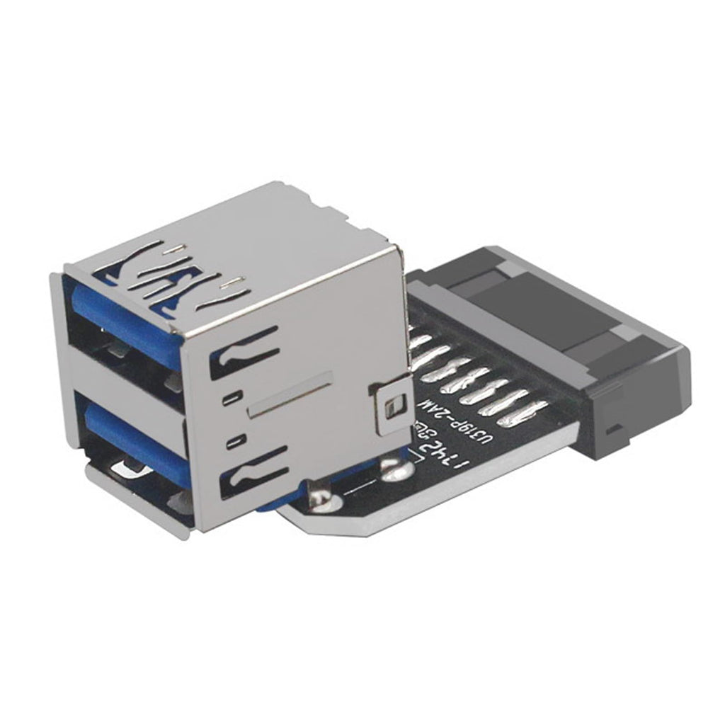 WLGQ USB 3.0 Dual Port Adapter – 19/20 PIN to Dual USB 3.0 Female Header for PC Motherboard Expansion (A) 