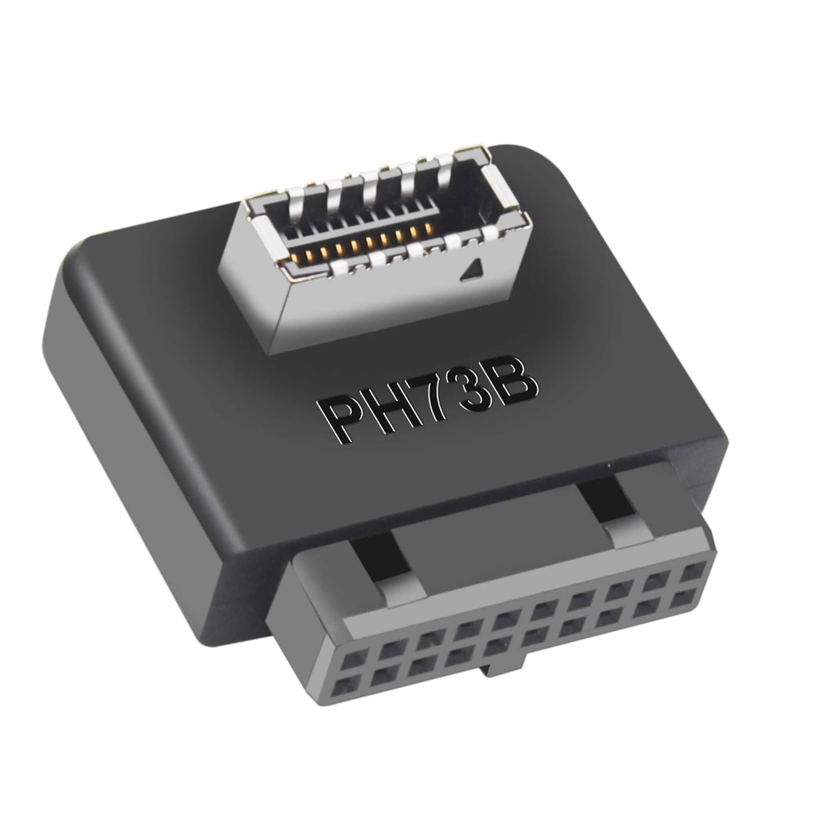 WLGQ USB 3.0 19-Pin to USB 3.2 Type E Adapter, Internal Motherboard Converter, Front Panel Type-C Port, Black 