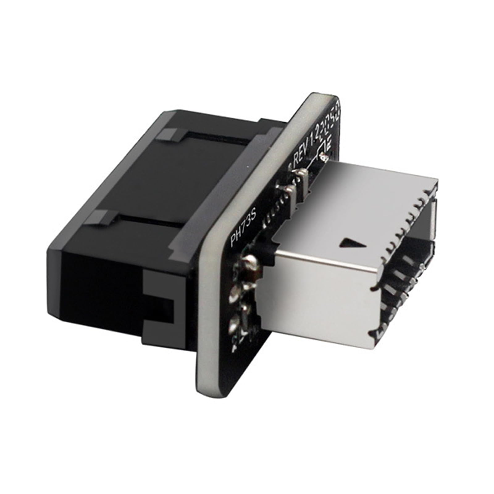 WLGQ USB 3.0 19-Pin to USB 3.2 Type E Adapter, Internal Motherboard Converter, Front Panel Type-C Port, Black 