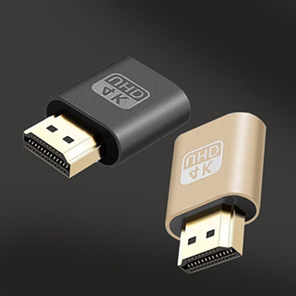 WLGQ 4K HDMI Dummy Load Virtual Plug High Resolution Virtual Monitor Display Emulator Next Generation Headless Display Adapter (Black Color - 1pcs)