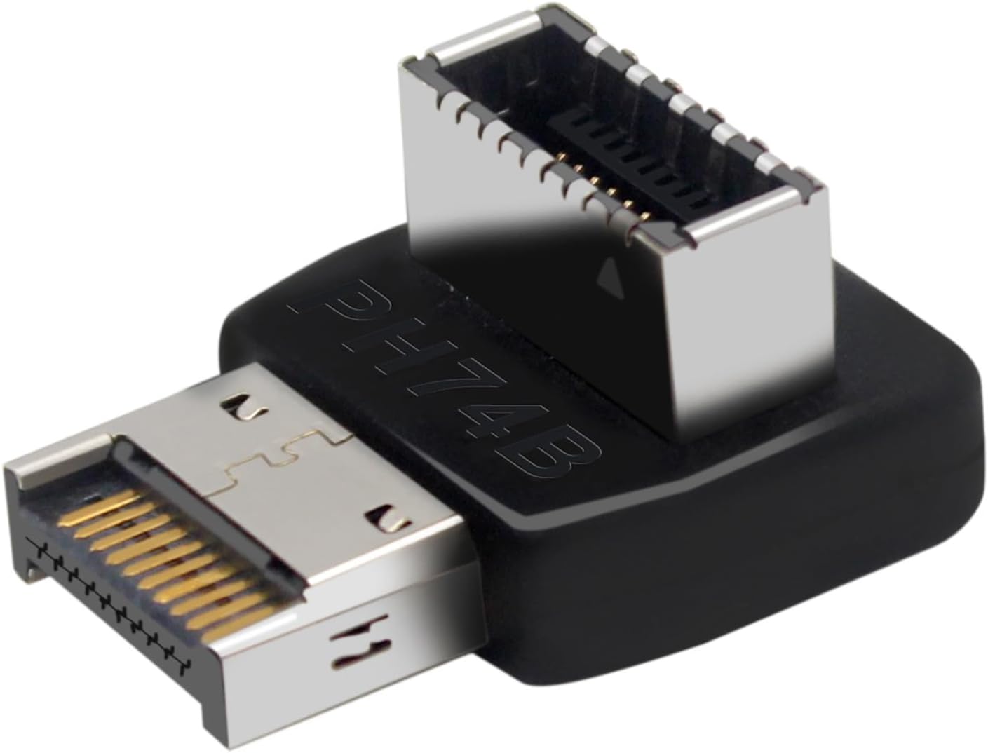 WLGQ USB 3.1 GEN2 Type E Adapter, Motherboard Adapter, Black, Male to Female (Mold B) 