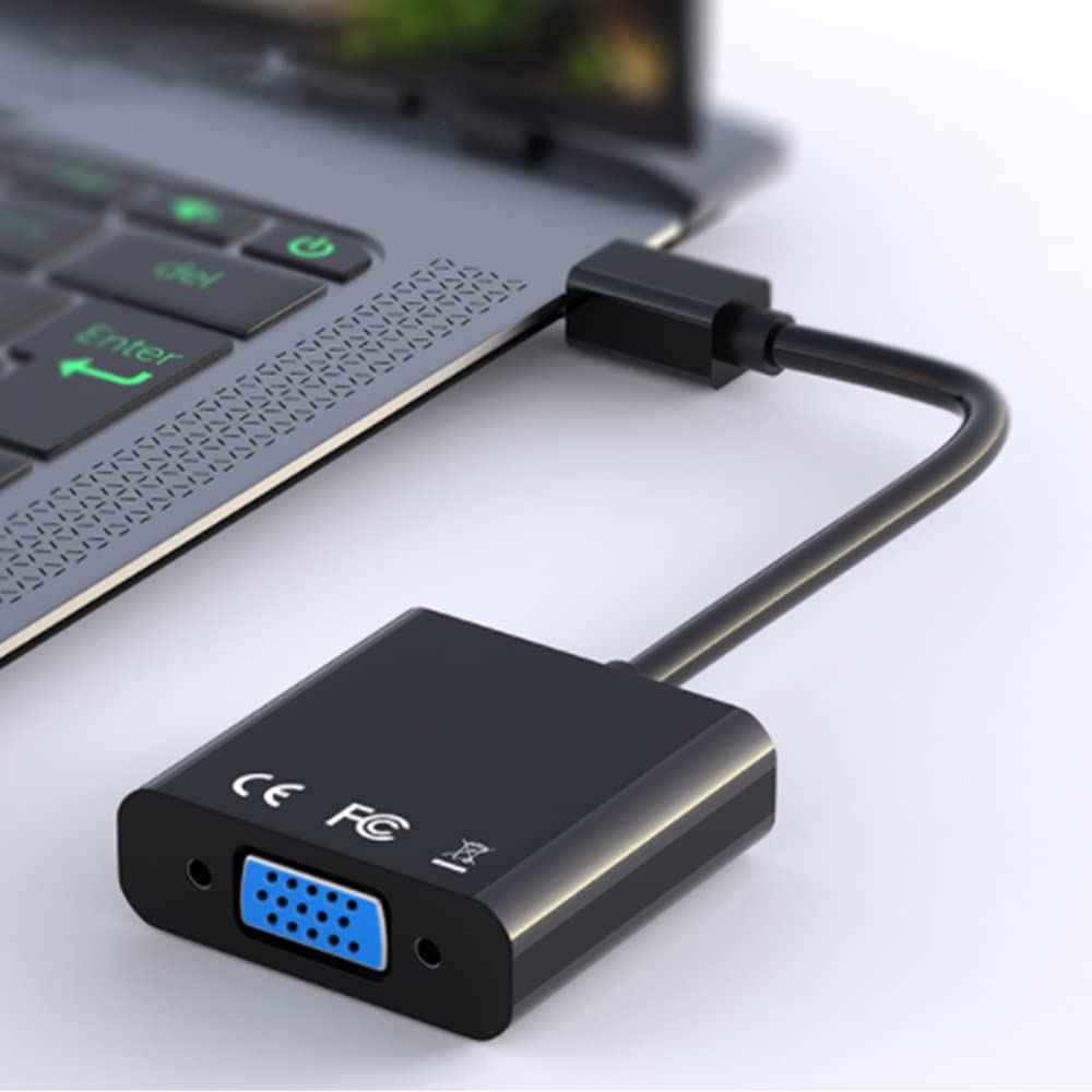 WLGQ Mini DP to VGA Adapter, Gold-Plated MINI DisplayPort（thunderbolt2） to VGA Converter Male to Female 1080P(Black)