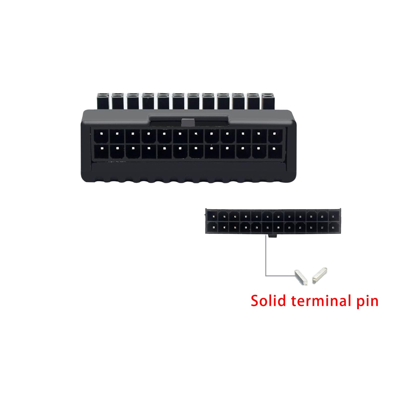 WLGQ ATX 24 Pin 90 Degree Right Angle Male to Female Adapter, Protective Shell for PC Motherboard Power Supply