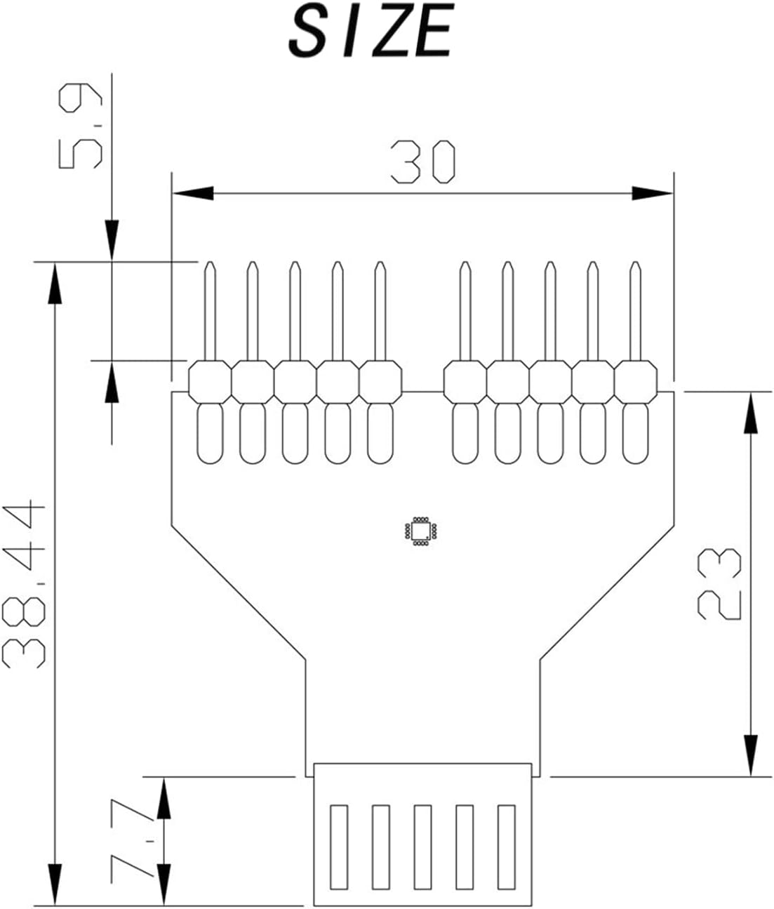 WLGQ USB 2.0 Motherboard 9-Pin Header to Dual Port Adapter, Internal USB Splitter, Black