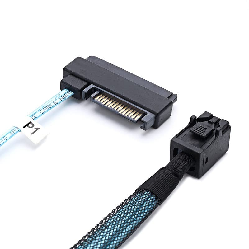 WLGQ Mini SAS to 4X SAS 29PIN Cable SFF-8643 to SFF-8482 29Pin with Sata 15PIN Power Connector, One to Four, for Raid Controller to HDD 1.6FT