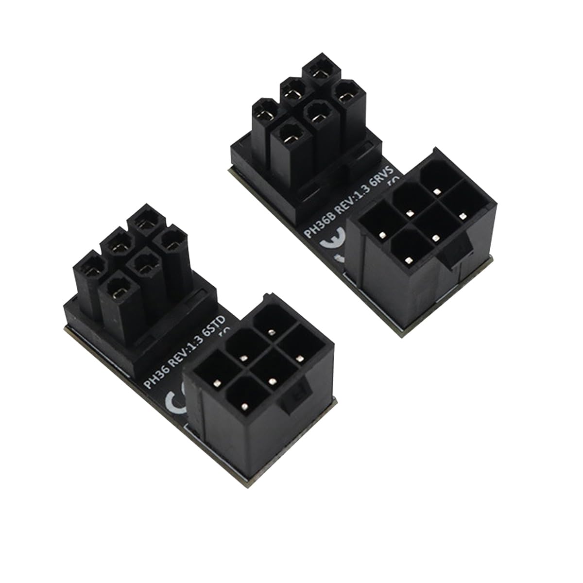 WLGQ ATX Female to Male 6pin RVS 180 Degree Angled Adapter for Desktops Graphics Card 