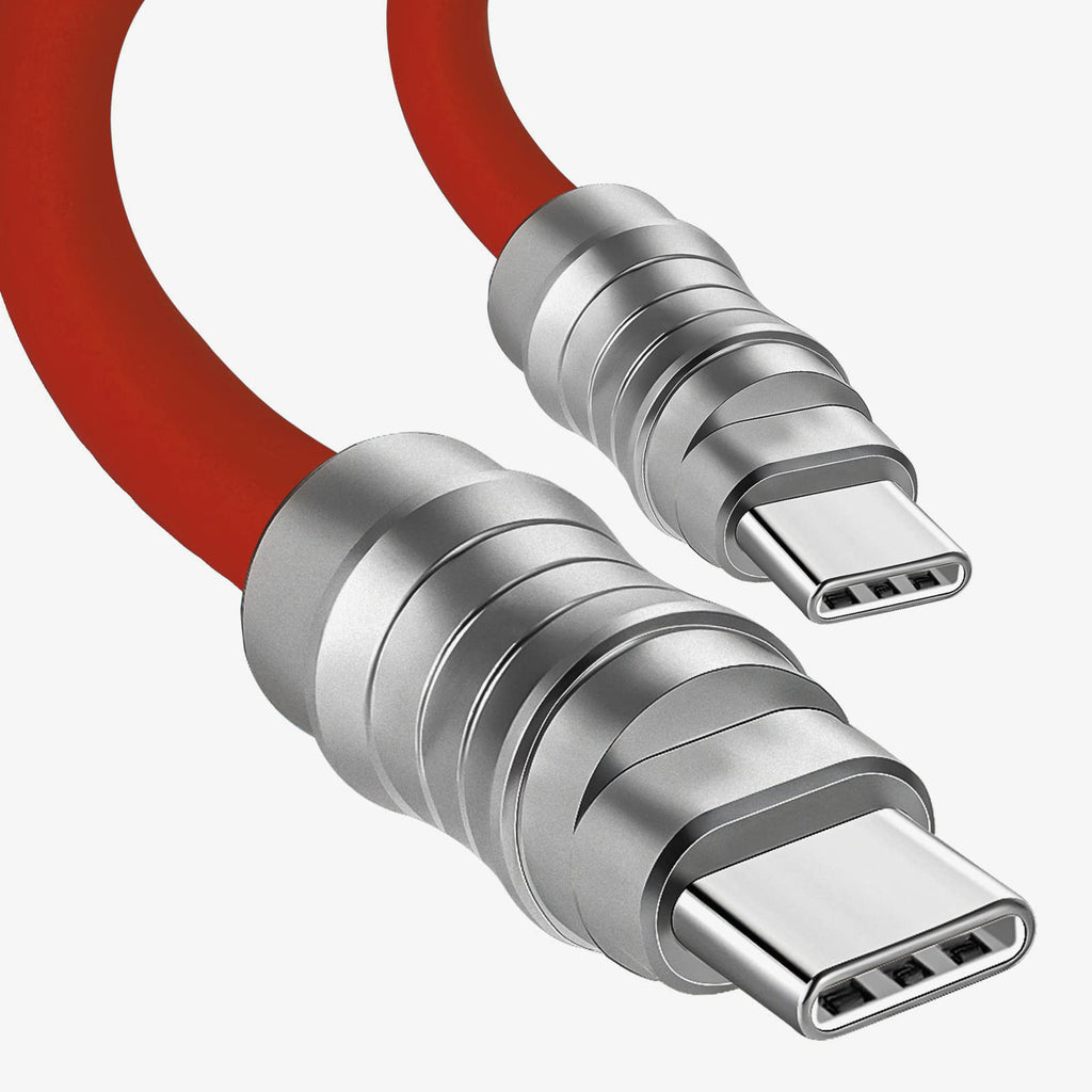 WLGQ Geek Industrial Style Handmade Custom Type C to C PD 100W Skin-Friendly Silicone Material Fast Charging Cable Metal Plug Shell USB-C Laptop Tablet Phone Universal Charging Cable (Blue 3.3Ft)