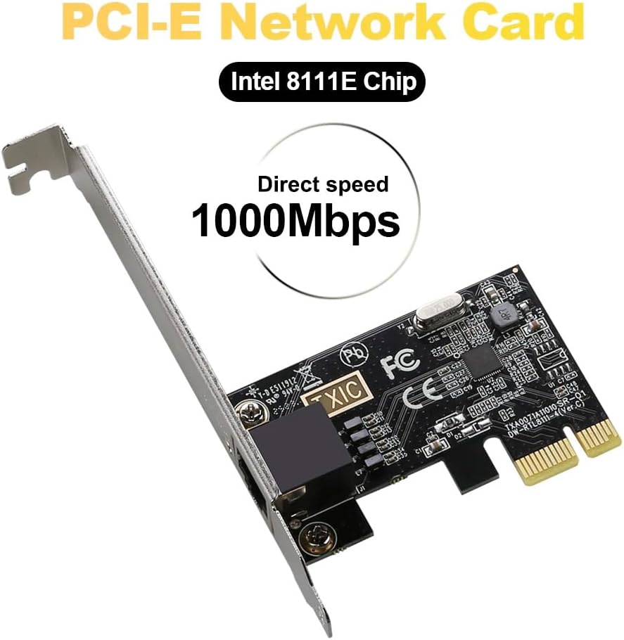 PCI-E Network Card, Gigabit Ethernet Adapter, Intel 8111E Chip, 1000Mbps, PCI Express X1 Interface