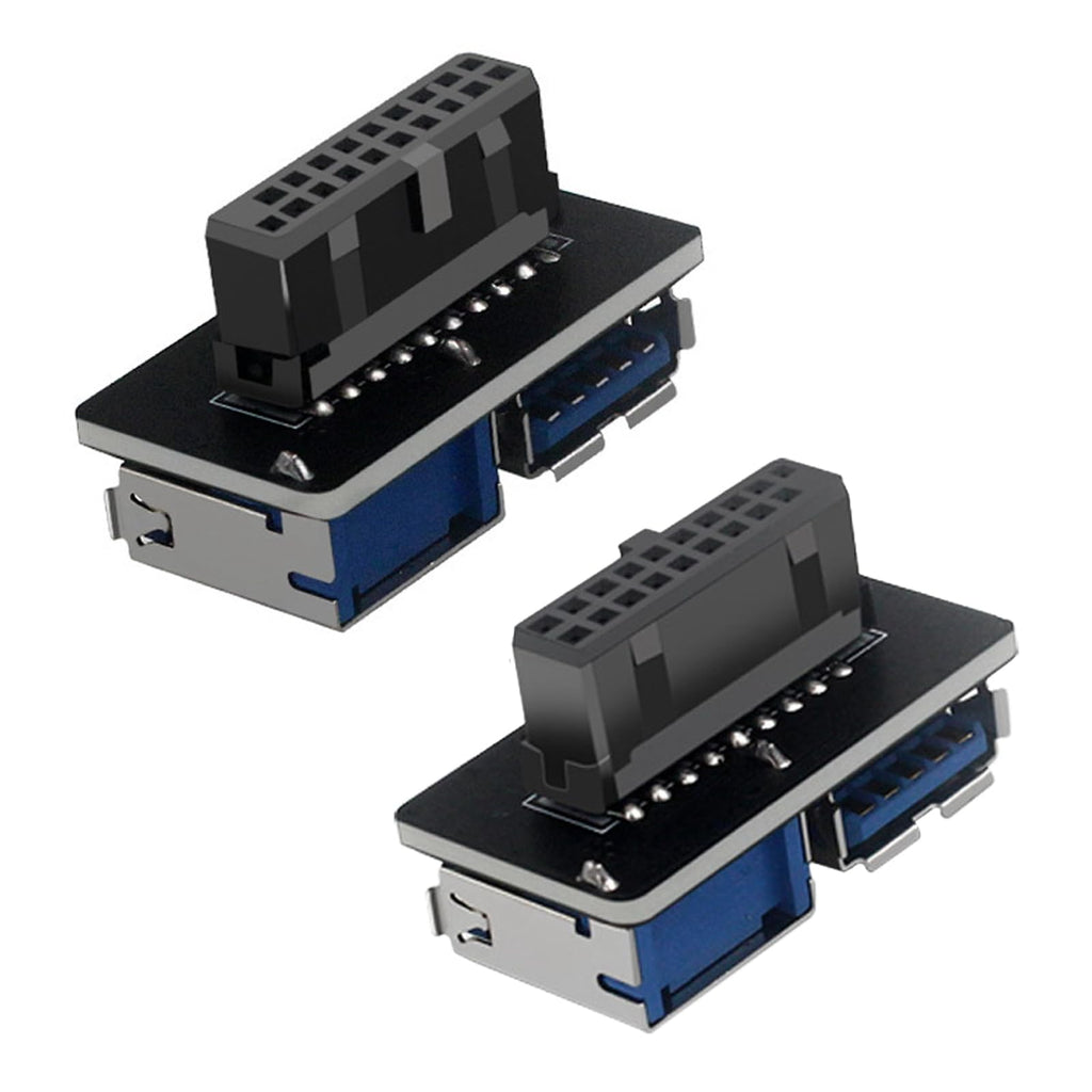 WLGQ USB 3.0 Dual Port Adapter – 19/20 PIN to Dual USB 3.0 Female Header for PC Motherboard Expansion (A) 