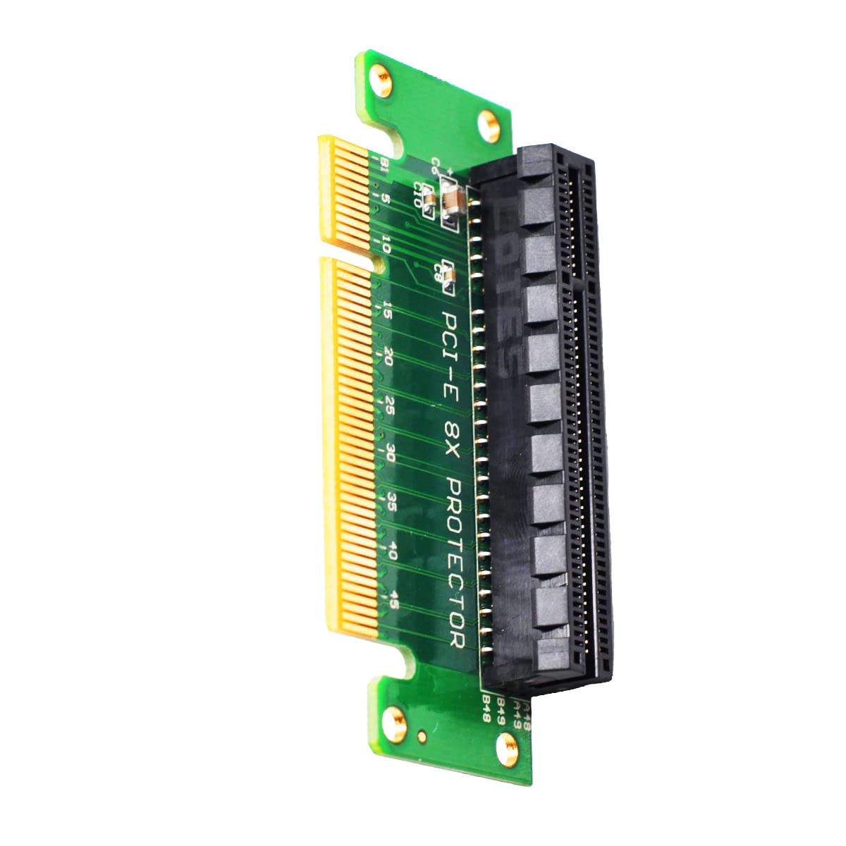 WLGQ PCIE X8 Male to Female Riser Card, PCI Express PCI-E 8X Left 90 Degree Adapter，Suitable for Server, Desktop, Bitcoin Mining Machine Transfer