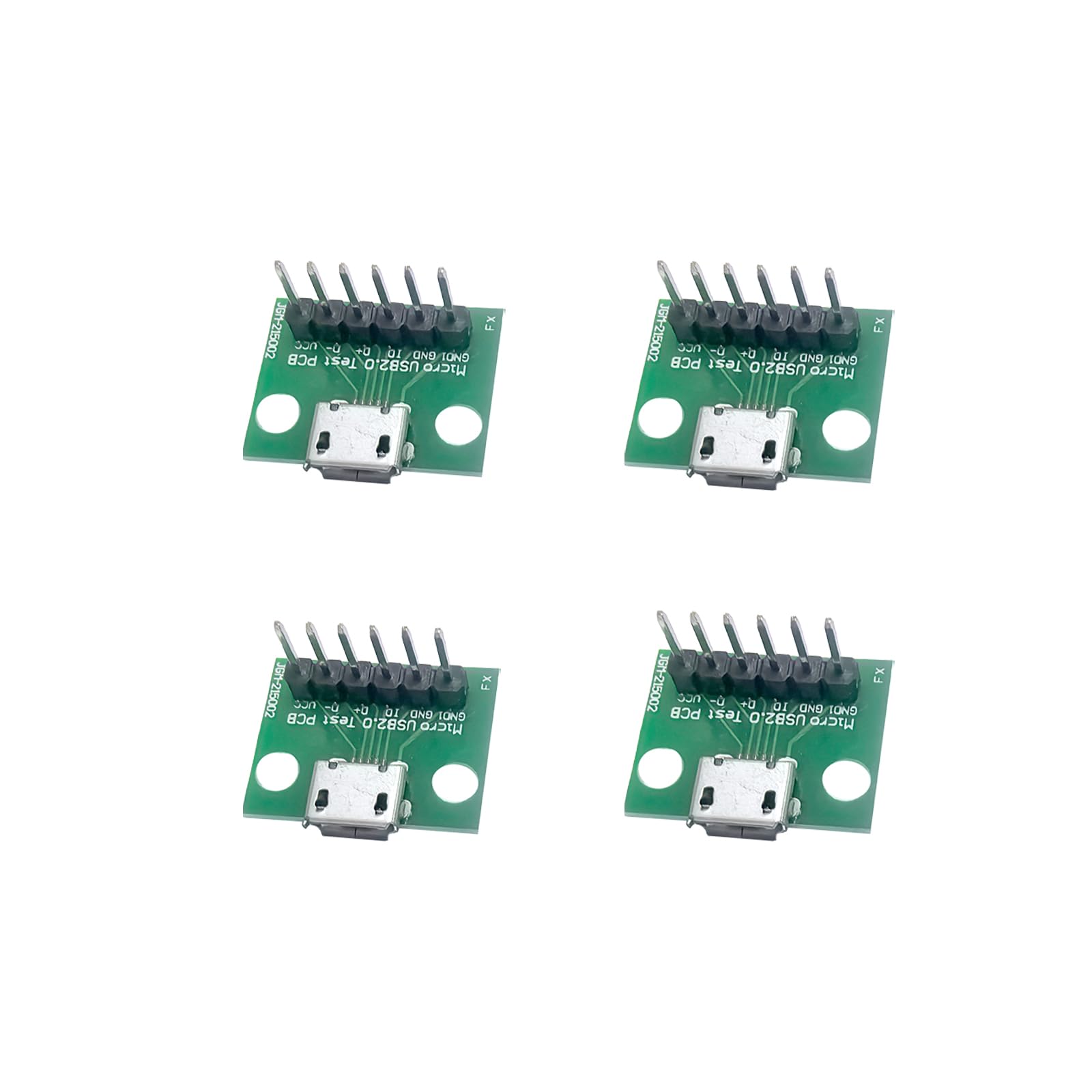 WLGQ Micro USB 2.0 Test PCB Breakout Board, 6-Pin Interface, 10 Pack