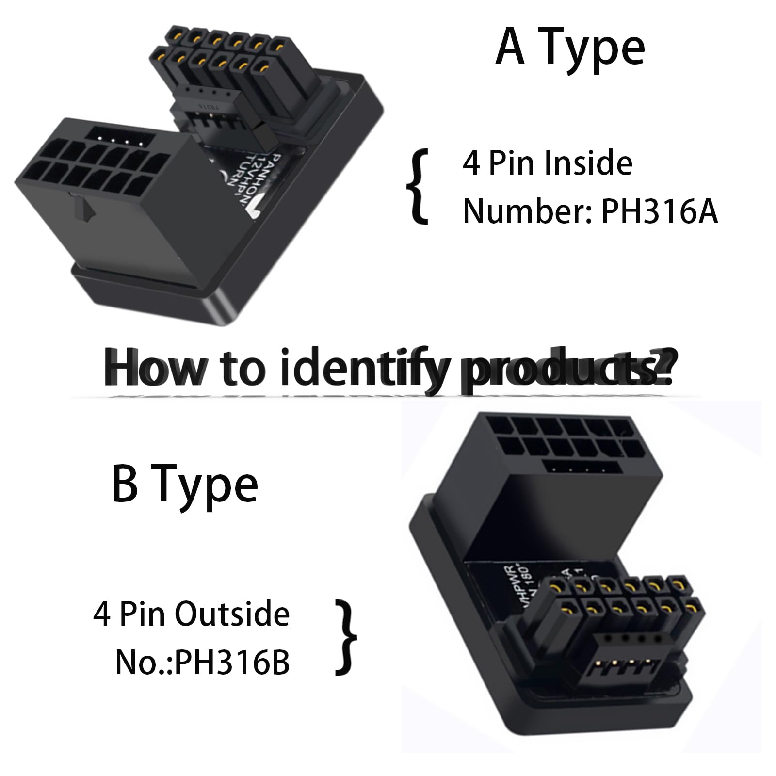 WLGQ 12VHPWR 180 Degree Angled Adapter, 600W PCIe 5.0 Power Adapter ATX 3.0 16 Pin (12+4) Connector for GeForce RTX 3090Ti 4070Ti 4080 4090 Graphic Card(B Type) 