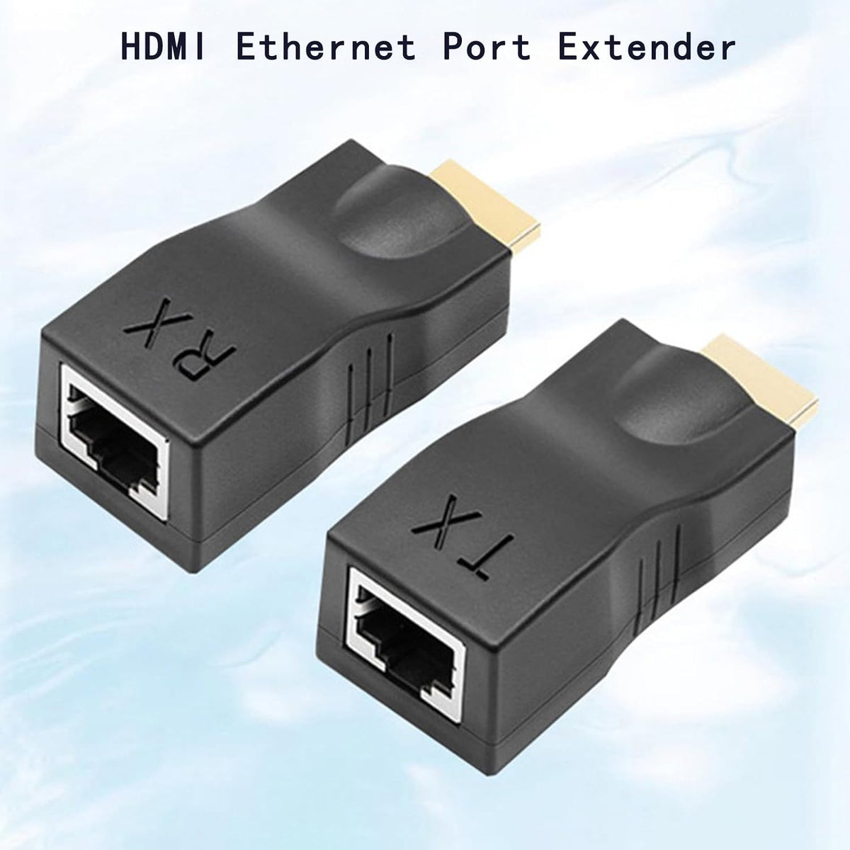 HDMI to Ethernet Adapter & Extender Over Cat5e/Cat6 HDMI to RJ45 Converter with Long-Distance Transmission, 1080P & Ultra HD Support, Plug-and-Play for TV, Gaming, Office