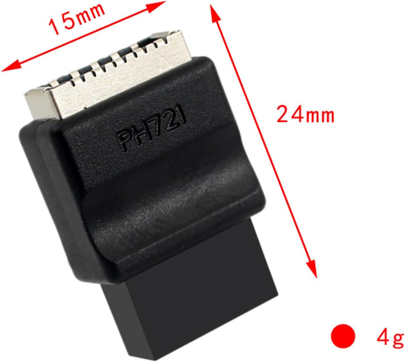 WLGQ USB 2.0 9 Pin to Type E Motherboard Adapter Black 