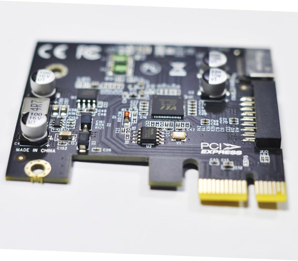 WLGQ PCI-E Rear Panel Adapter Card 1X to USB 3.2 GEN1 5Gbps Type-E Transfer USB C Female+ IDC 19Pin Transfer USB A Female Socket Expansion