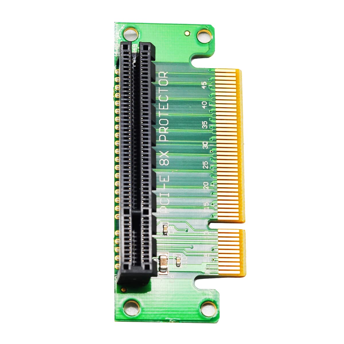 WLGQ PCIE X8 Male to Female Riser Card, PCI Express PCI-E 8X Left 90 Degree Adapter，Suitable for Server, Desktop, Bitcoin Mining Machine Transfer