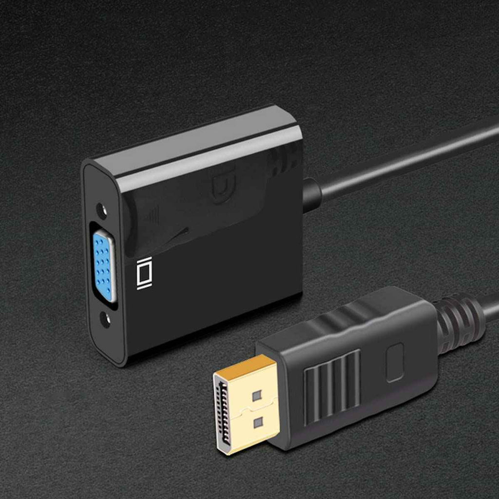 WLGQ DP to VGA Cable, DisplayPort Male to VGA(HDD15pin) Female Adapter for Computer, Desktop, Laptop, PC, Monitor, Projector, HDTV (Black)