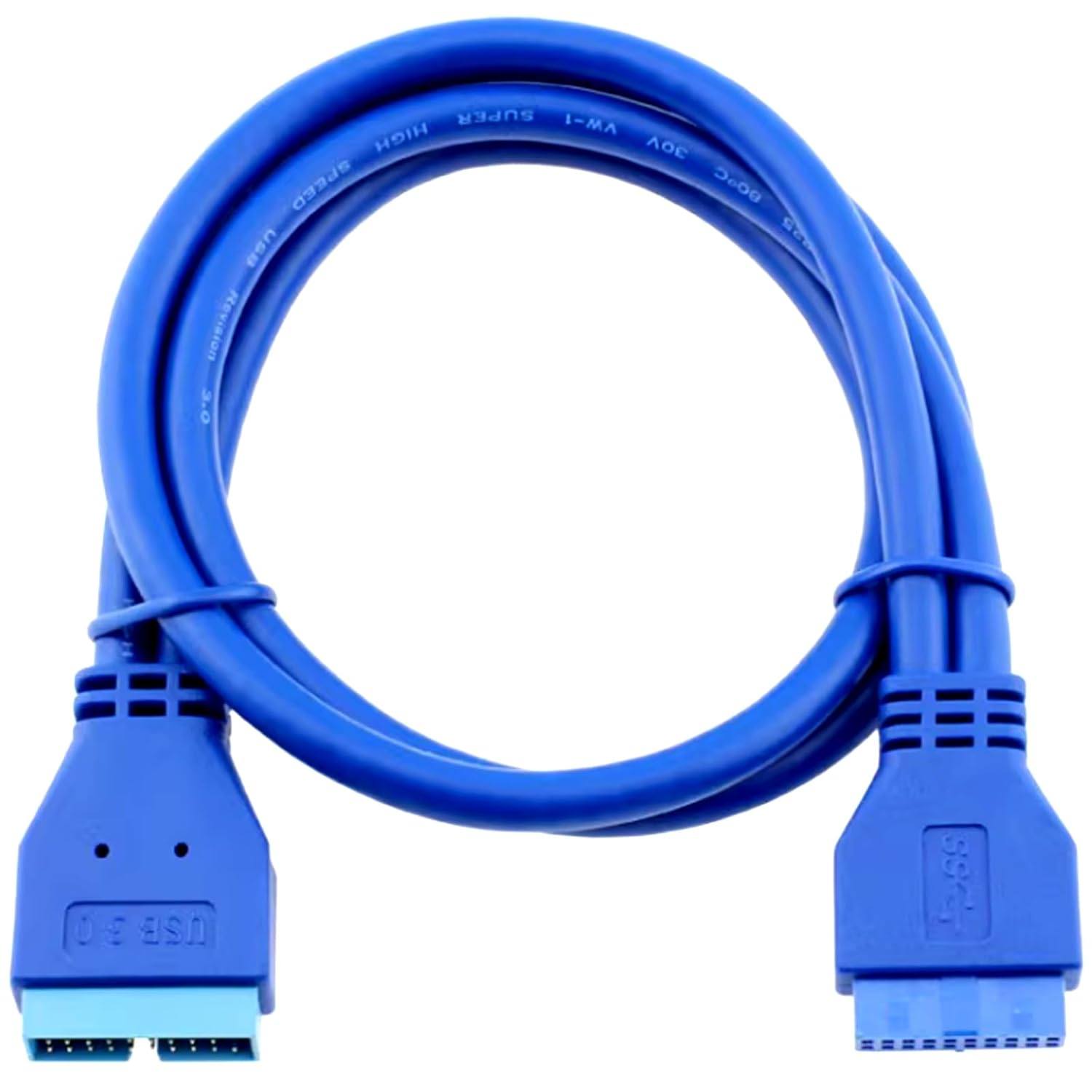 WLGQ USB 3.0 19/20-Pin Male to Female Internal Extension Cable (0.2m) - High-Speed ​​5Gbps for Motherboard Headers, Front Panel Ports &amp; PC Builds 