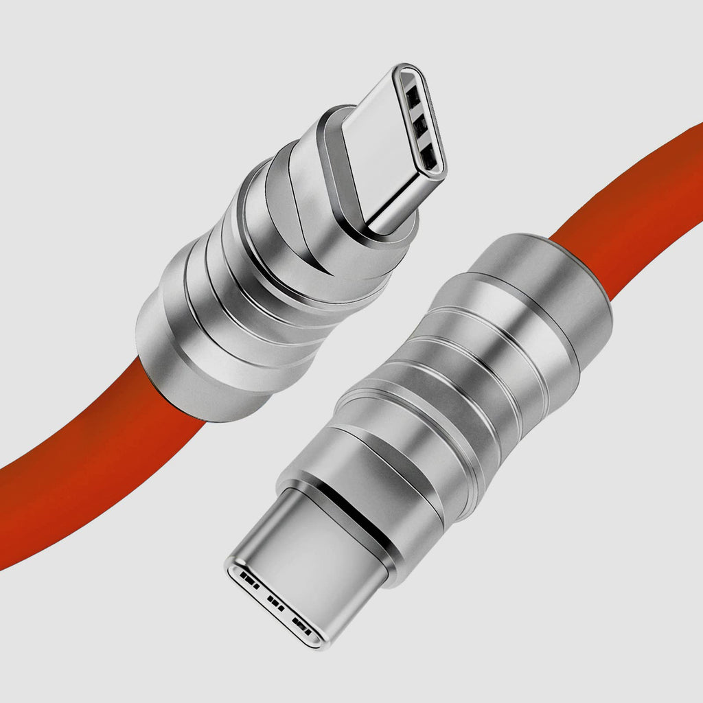 WLGQ Geek Industrial Style Handmade Custom Type C to C PD 100W Skin-Friendly Silicone Material Fast Charging Cable Metal Plug Shell USB-C Laptop Tablet Phone Universal Charging Cable (Blue 3.3Ft)