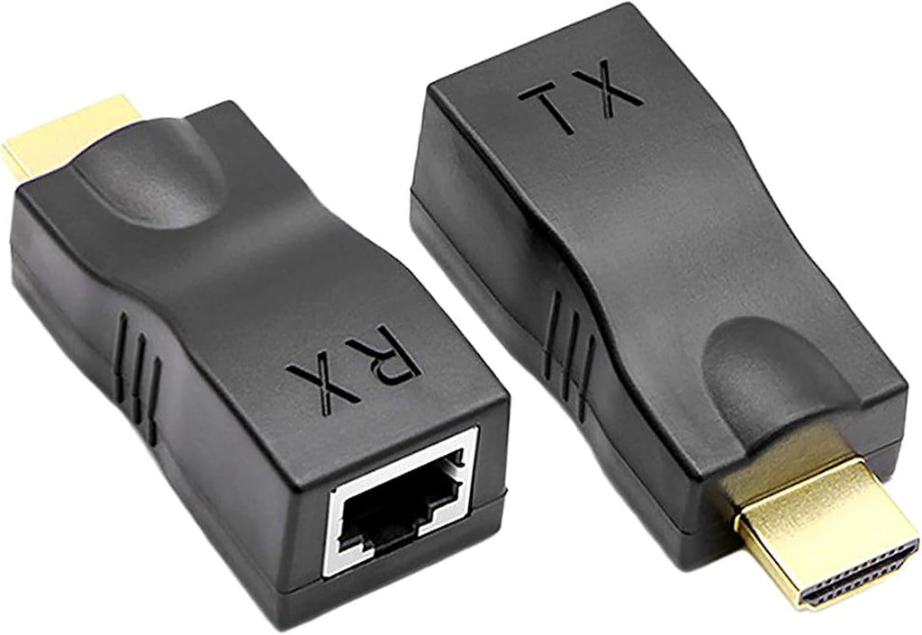 HDMI to Ethernet Adapter & Extender Over Cat5e/Cat6 HDMI to RJ45 Converter with Long-Distance Transmission, 1080P & Ultra HD Support, Plug-and-Play for TV, Gaming, Office
