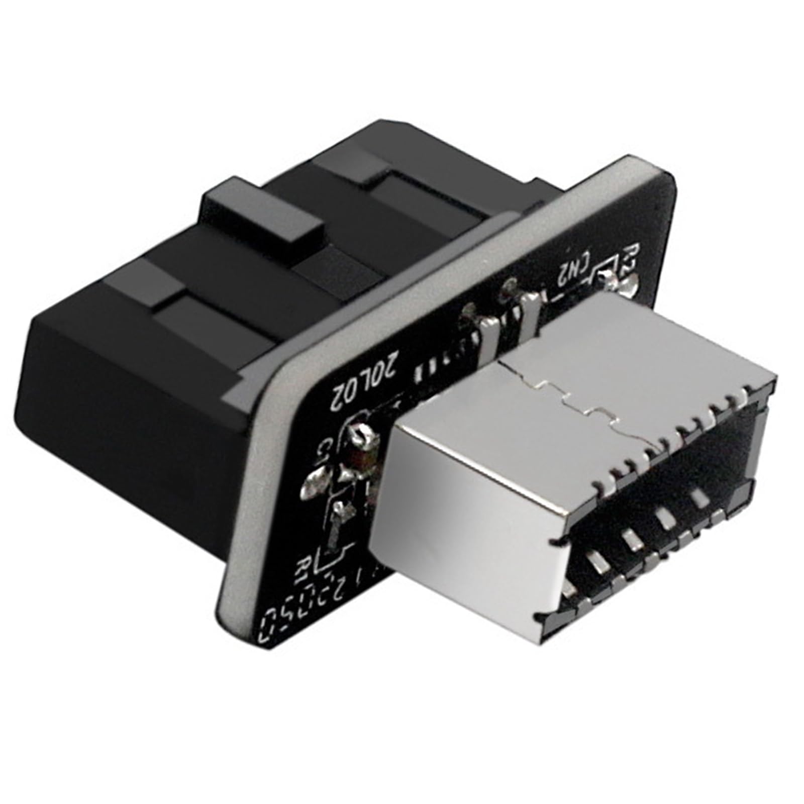 WLGQ USB 3.0 19-Pin to USB 3.2 Type E Adapter, Internal Motherboard Converter, Front Panel Type-C Port, Black 